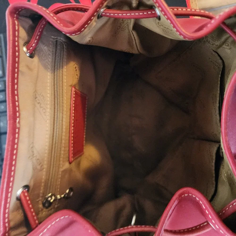 Coach Vintage Backpack Bag 9569 red leather Rare Vintage - Picture 5 of 7